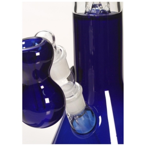 Black Leaf Bong in Vetro Blu con Percolatore