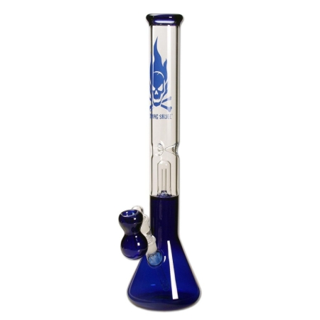 Black Leaf Percolator Glass Bong Blue