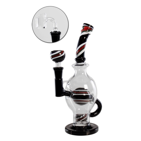 Black Leaf Spiral Bubbler Oil And Herbs