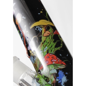 Black Leaf Bongo de vidro de cilindro ''árvore de cogumelo''