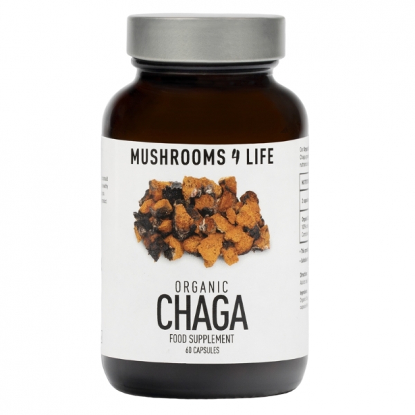 Mushrooms 4 Life Cápsulas de Cogumelo Orgânico Chaga Bio