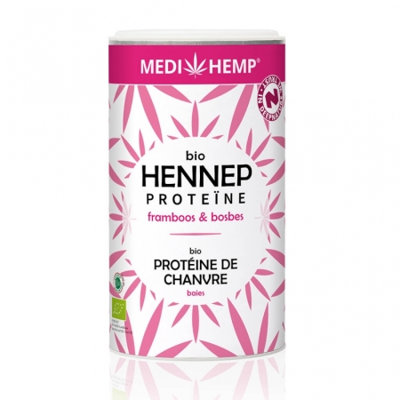 MediHemp Hennep Proteïne Framboos Bosbes bio