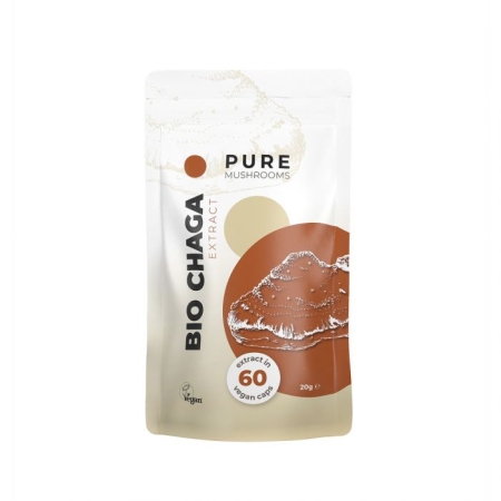 Pure Mushrooms Cápsulas de Extracto de Hongo Chaga Bio