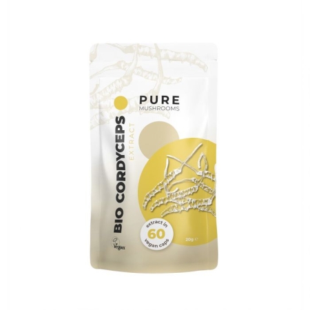 Pure Mushrooms Cápsulas de extracto de hongos Cordyceps Bio