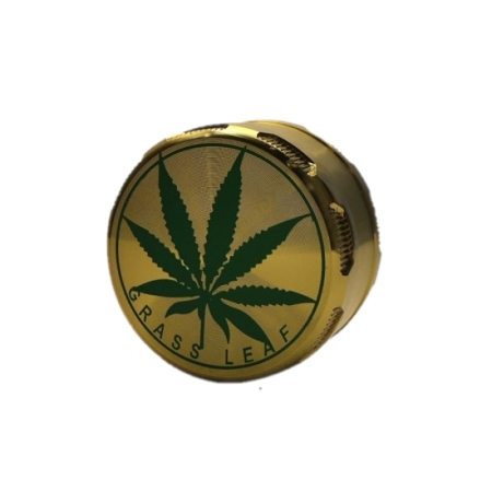 Merkloos Gouden grinder met blad 3 delen 