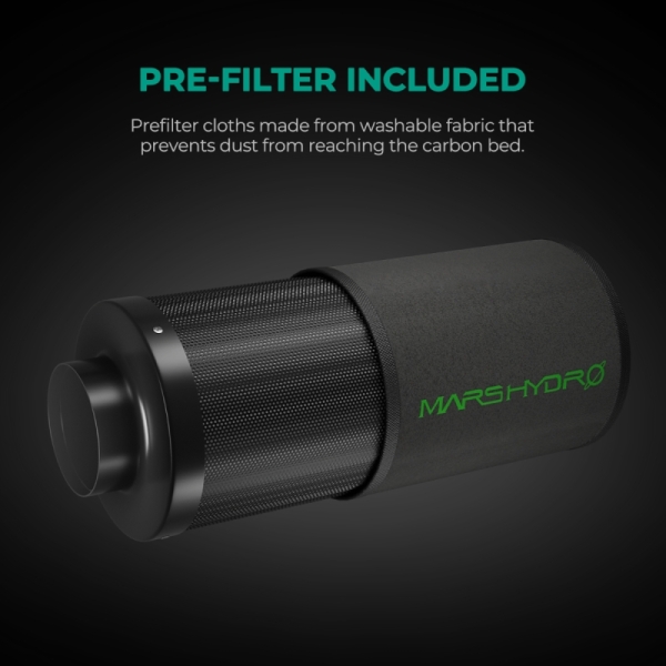 pre-filter Mars Hydro hervulbaar inline koolstoffilter voor geurcontrole