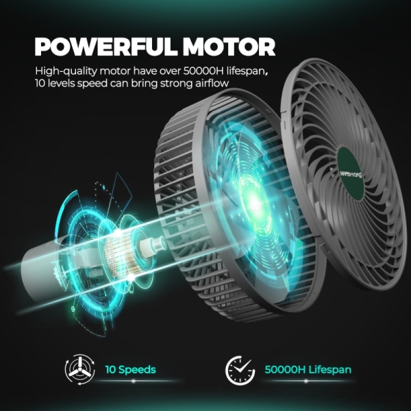 M6 Ventilatore a Clip 6 Pollici Auto-Oscillante Mars Hydro 