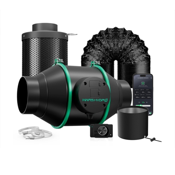Mars Hydro iFresh Inline Kanaalventilator & Koolstoffilter Set