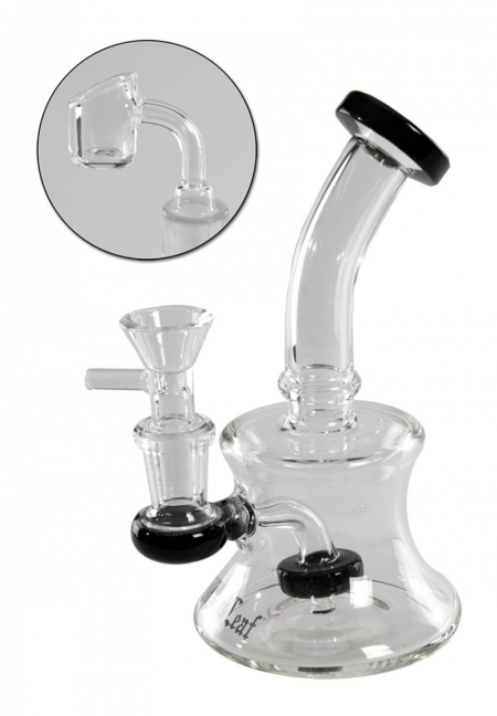 Black Leaf Bubbler szklany z Głowicą chłodzącą na Zioła i olejki