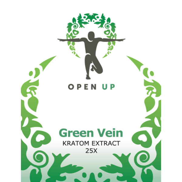 Open Up Kratom Green Vein (Vert) 25x